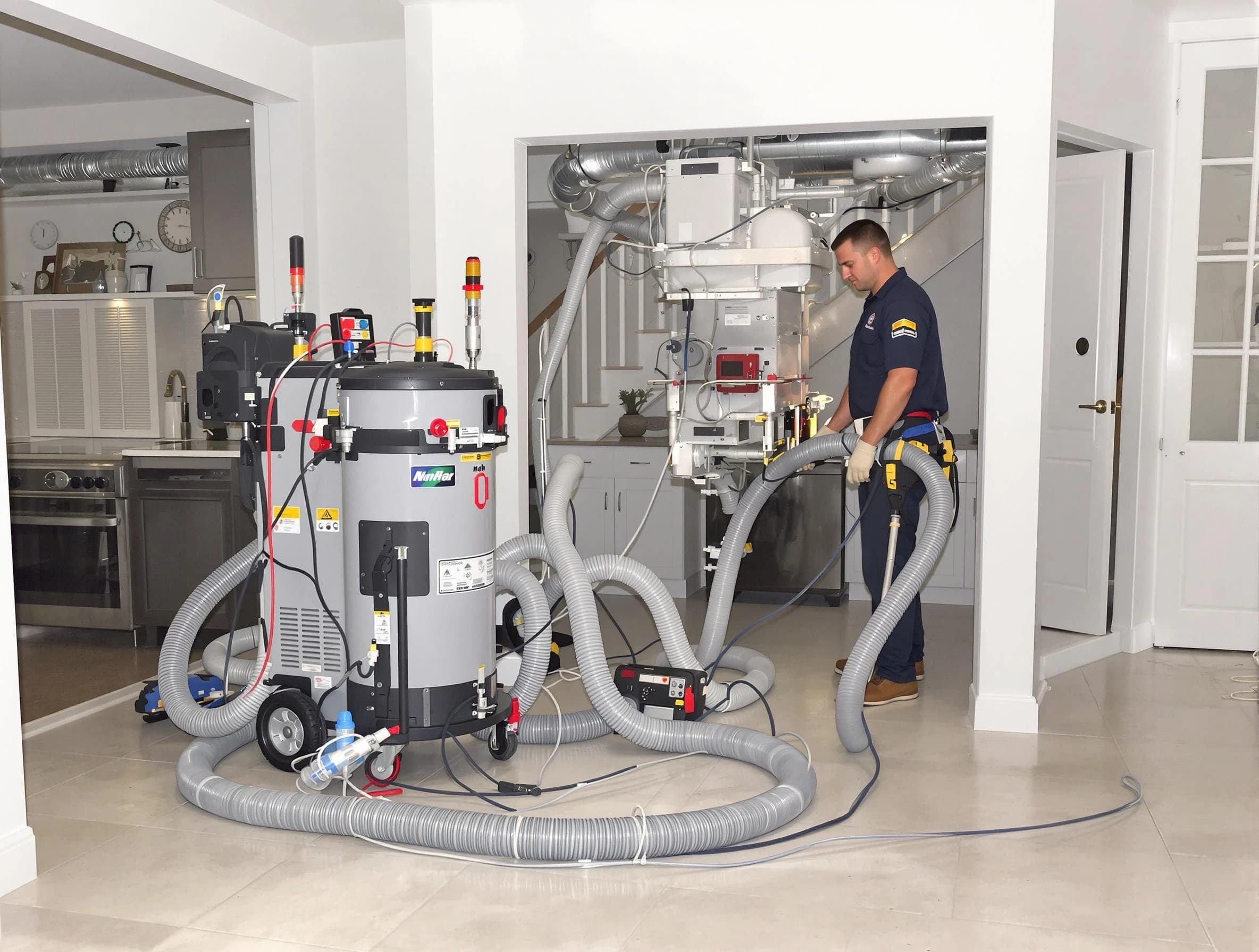 Highlands Ranch Air Duct Cleaning technician operating negative pressure cleaning equipment for thorough duct maintenance in Highlands Ranch