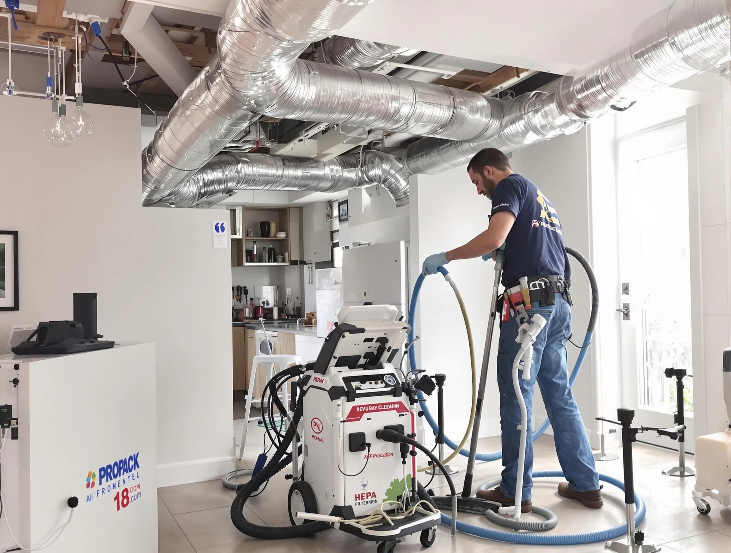 Highlands Ranch Air Duct Cleaning technician performing advanced pure duct cleaning with specialized equipment in Highlands Ranch