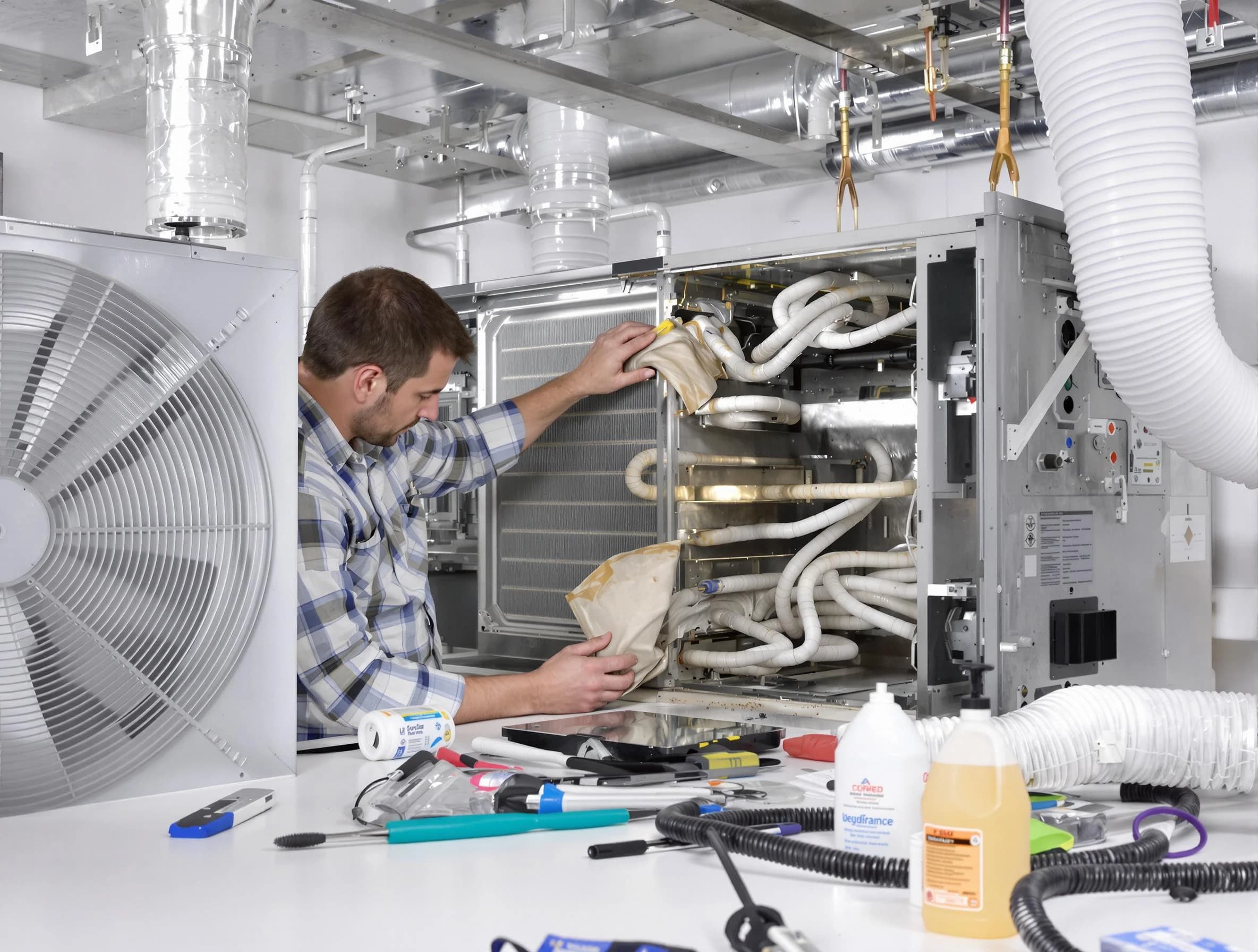 Highlands Ranch Air Duct Cleaning specialist performing precision AC coil cleaning in Highlands Ranch