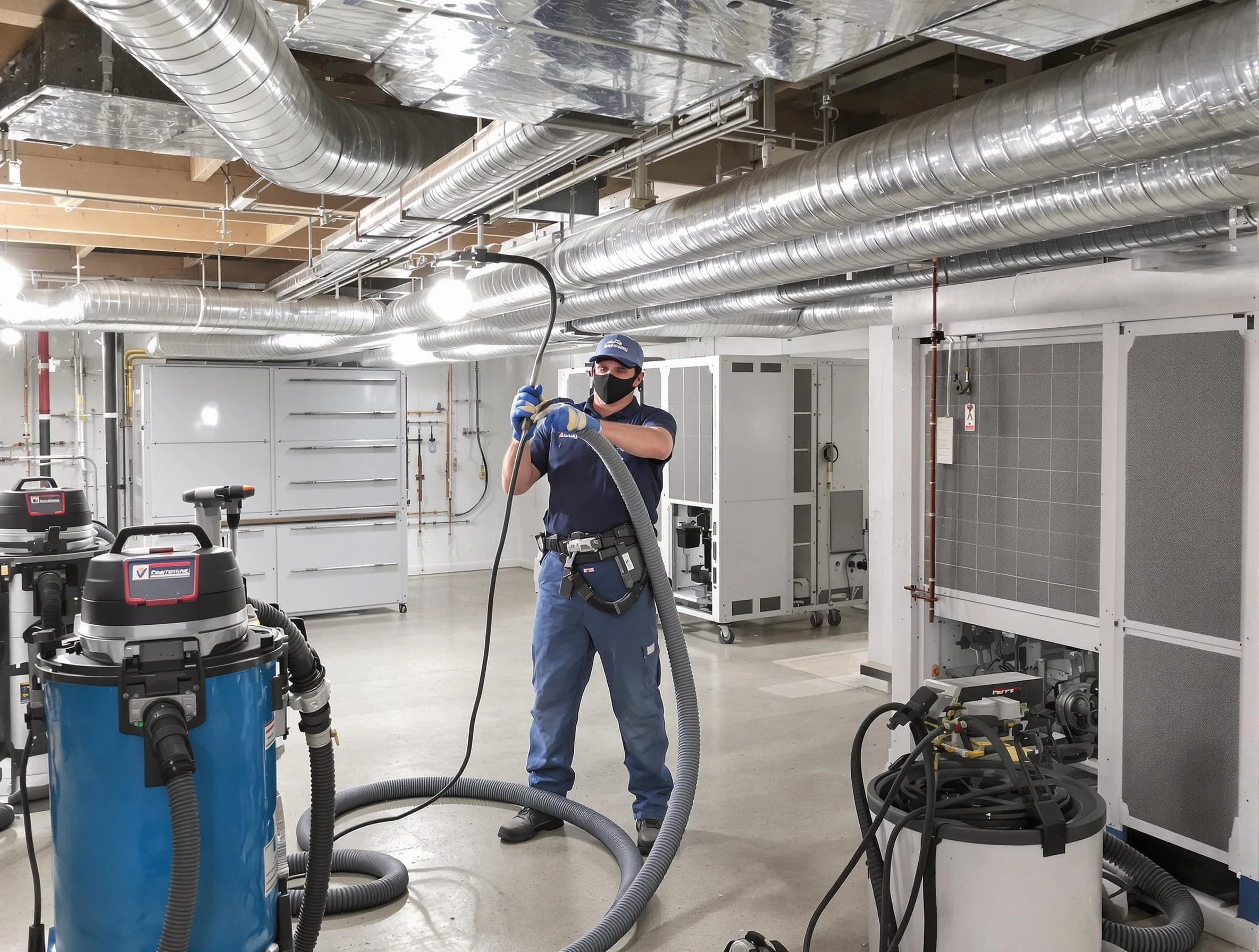 Highlands Ranch Air Duct Cleaning specialist performing thorough central air duct cleaning for improved system efficiency in Highlands Ranch