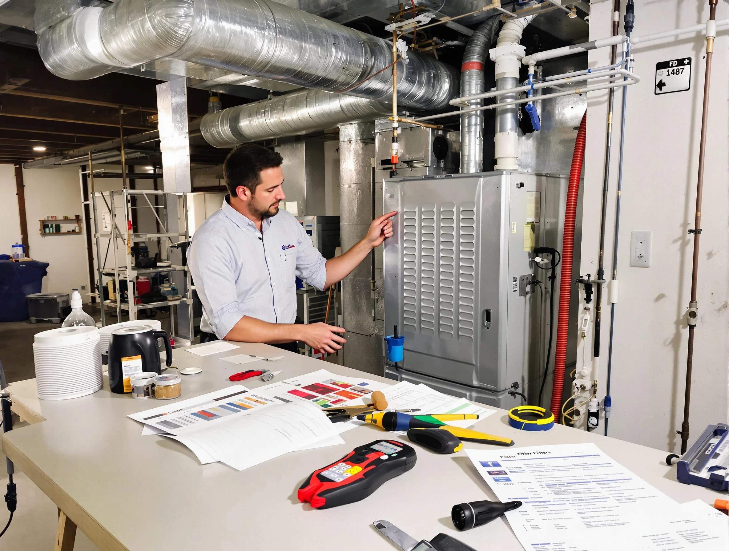 Highlands Ranch Air Duct Cleaning inspector conducting detailed filter system evaluation using professional diagnostic tools in Highlands Ranch