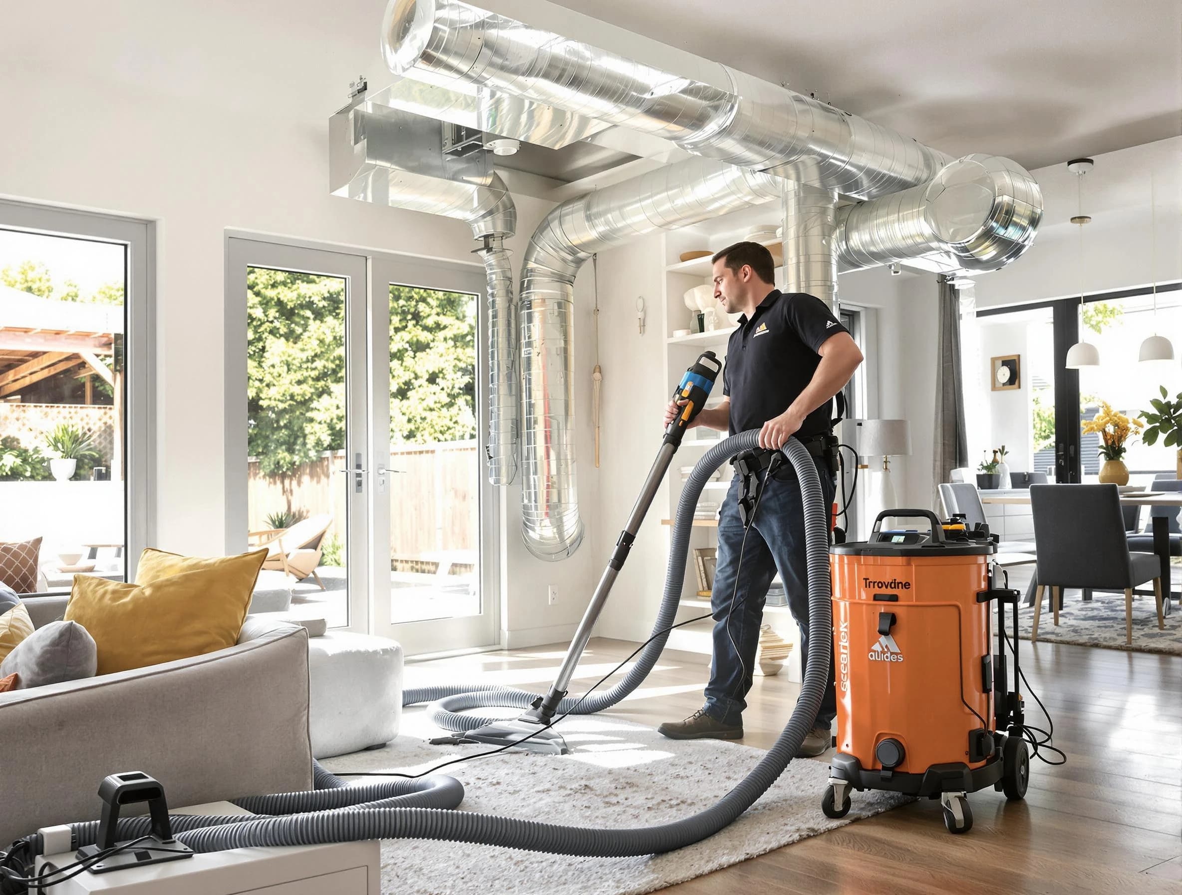 Highlands Ranch Air Duct Cleaning specialist performing thorough residential duct cleaning using advanced equipment in Highlands Ranch