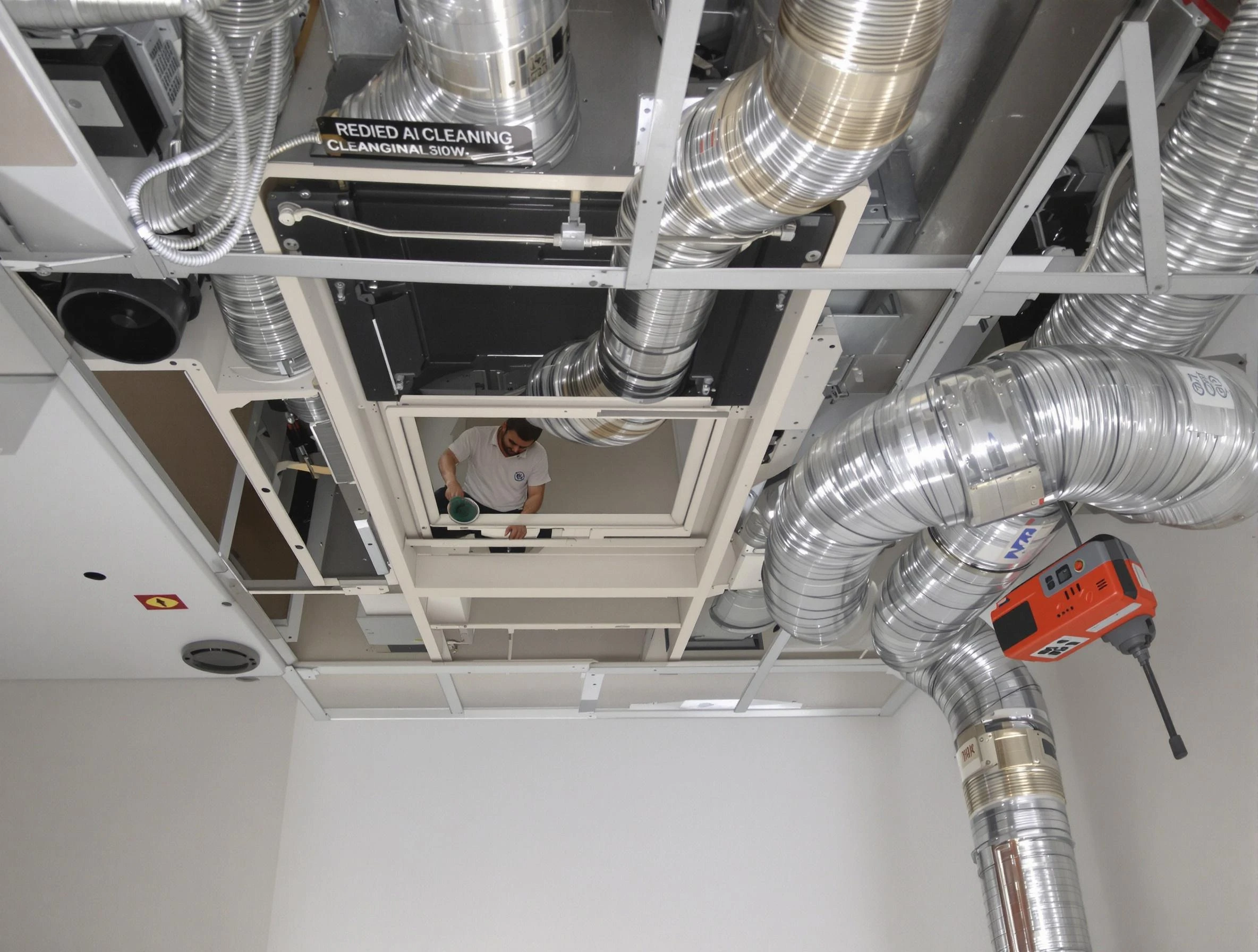 Highlands Ranch Air Duct Cleaning technician performing detailed central duct system cleaning in Highlands Ranch
