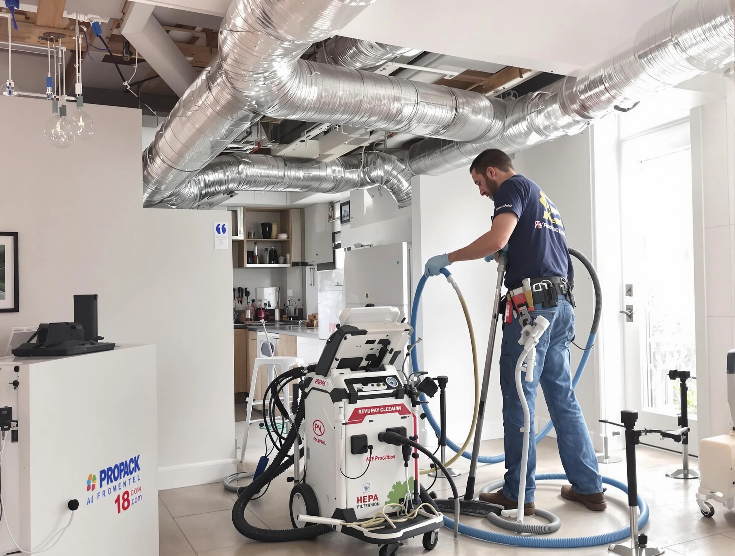 Highlands Ranch Air Duct Cleaning technician performing advanced pure duct cleaning with specialized equipment in Highlands Ranch